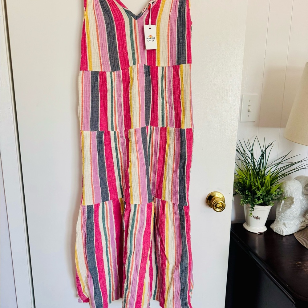 New Marine Layer Multicolor Striped maxi dress Size M 🏖️☀️